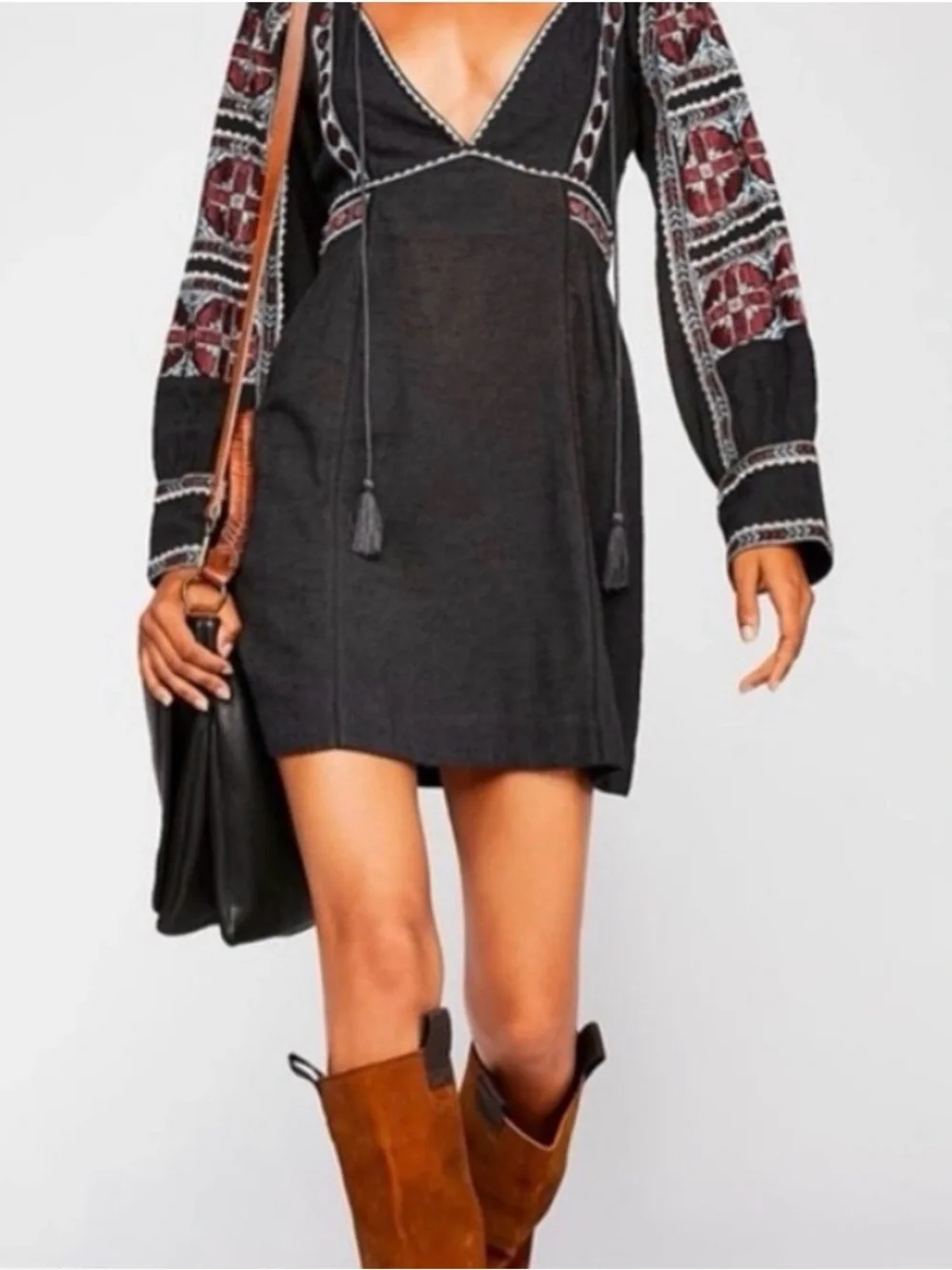 Free People All My Life Embroidered Tunic Dress